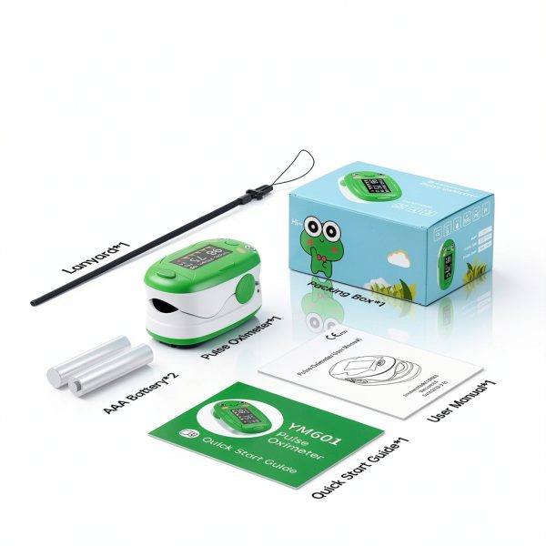 Alecaremed Pink Pediatric Pulse Oximeter YM601 with 20‑Reading Memory-7