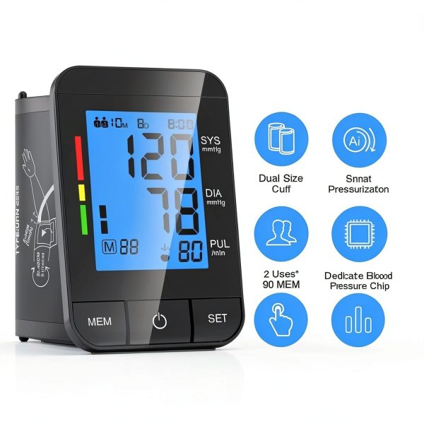 SDUNW Automatic Blood Pressure Monitor U80B with Dual XL & M/L Cuffs-1