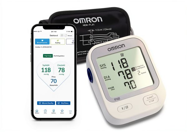 OMRON Silver Arm Blood Pressure Monitor BP5255 with Bluetooth-0