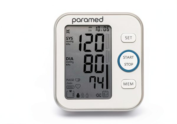 Paramed Blood Pressure Monitor - Bp Machine - Automatic Upper Arm Blood Pressure Cuff 8.7-16.5 inches - Large LCD Display 120 Sets Memory - Device Bag & Batteries Included-1