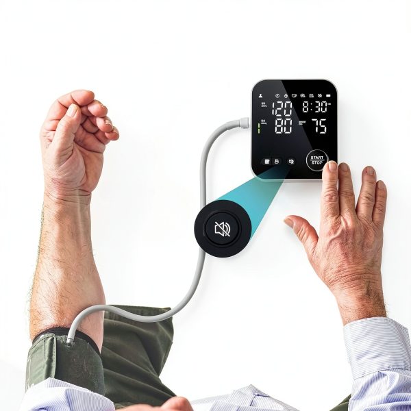 Blood Pressure Monitor Upper Arm Monitors for Home Use Adjustable 8.7"-16.5" Cuff LED Display 2x120 Memory Intelligent Voice Portable Machine with Storage Bag-4