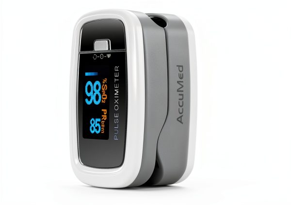 AccuMed CMS-50D1 Fingertip Pulse Oximeter White Portable LED Display-2