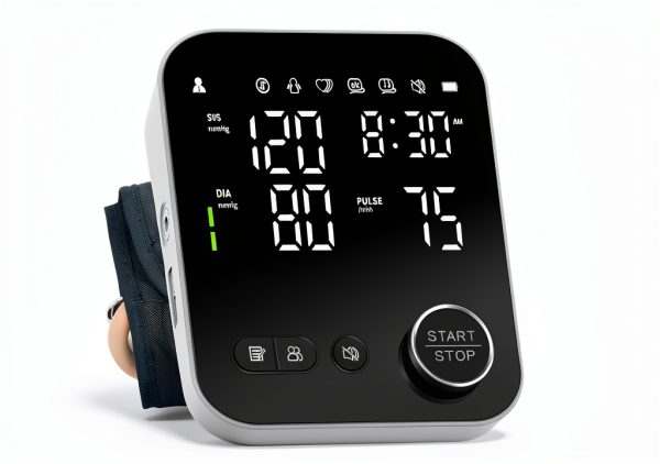 Blood Pressure Monitor Upper Arm Monitors for Home Use Adjustable 8.7"-16.5" Cuff LED Display 2x120 Memory Intelligent Voice Portable Machine with Storage Bag-0