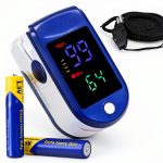 Finger Pulse Oximeter Home Studio Larger Display Blue with Batteries-0