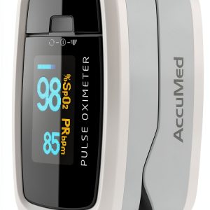 AccuMed CMS-50D1 Fingertip Pulse Oximeter White Portable LED Display-0