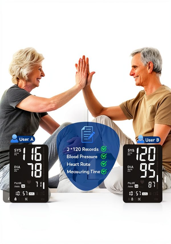 Blood Pressure Monitors for Home Use Upper Arm, Accurate Cuff 8.7”-15.7” Monitor with Large Backlight Display 2 Users 240 Sets Memory, Digital BP Machine, Christmas Gifts for Mom Dad Seniors-5